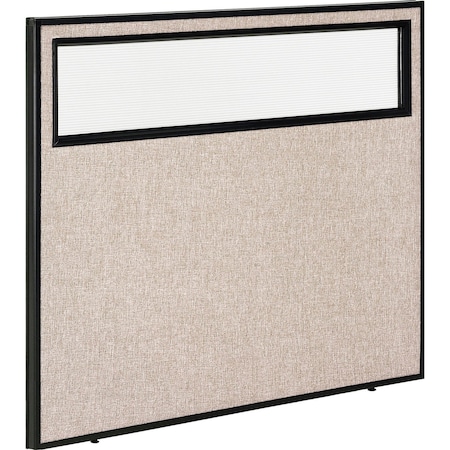 Office Partition Panel With Partial Window, 48-1/4W X 42H, Tan